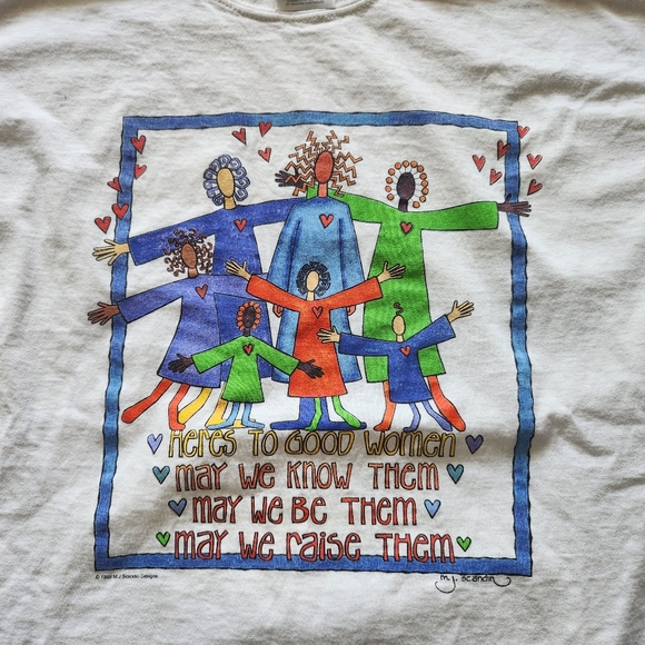 90s Here's To Good Women Feminist Long Sleeve Tshirt - Picture 3 of 8